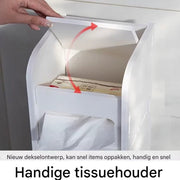 Badkameropbergkast Deluxe - 3-Tier Vloerkast Organizer met Deur - Vrijstaande Toiletrolhouder - Smalle Toiletkast