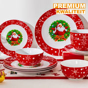 Aristocratic Serviesset – 6 persoons – Kerst 30 delig – Keramisch – Eetborden – Breakfast Plates – Luxe design