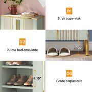 Schoenenkast met deuren - 20 paar - Schoenenrek - Licht groen - Staand