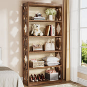Boekenkast Zaro - Bruin - 6 Lagen - Boekenrek Opbergrek - Voor Slaapkamer, Woonkamer of Kantoor