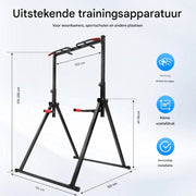 Pull up bar en dip statief - Homegym - Verstelbaar in hoogte - Voor thuis sporten - 200KG