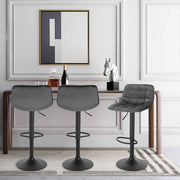 Barkrukken Terino Velvet - Met rugleuning - Bordeaux - Set van 2 - Keuken - Barstoelen ergonomisch - Verstelbaar in hoogte - Zithoogte 60-82cm