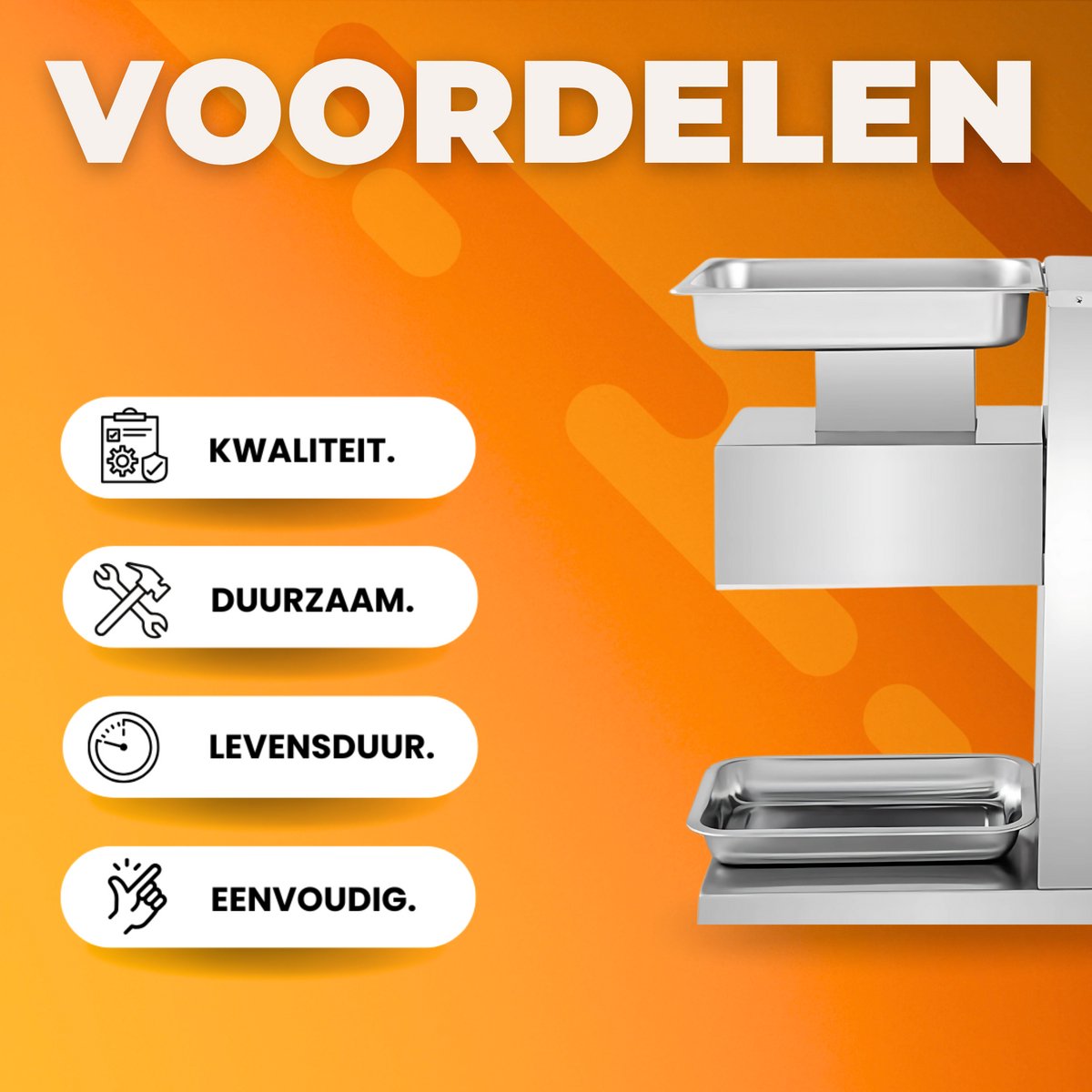 Elektrische Vlees en groentesnijmachine - Gehaktmolen - Vleesmolen - Snijmachine - 750W RVS - Met wieltjes - Keukenapparaat