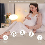 Zwangerschapskussen Valora - Ergonomisch zwangerschapskussen - Voor zijslapen - Body pillow - Zijslaapkussen - Voedingskussen - Verstelbaar - Wit