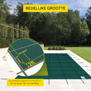 Rechthoekige Zwembadafdekking - Zwembad afdekzeil- Zwembad solar cover- 5,5x10,9 m Groen - Winter Outdoor Afdekzeil- Groen