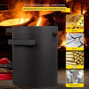Propaan Smeltoven - 2KG - Metalen gieterij - Grafiet smeltkroes en tang