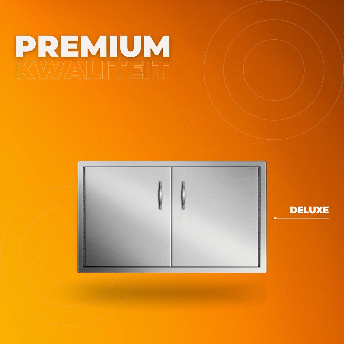 BBQ Dubbele Deur Luxe - RVS - Met Voering - 88 x 48 cm