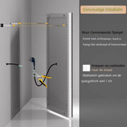 Novalio Badkamerspiegel - 80x60cm - Geen condens - Met verwarming en LED verlichting - Touchpad - Spiegel voor badkamer - Rechthoekig