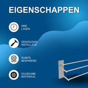 Handdoekenrek - Voor 3 Niveaus in de Badkamer - 30 Inch Badhanddoekstang - 304 Roestvrijstalen Handdoekhouder