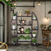 Plantenstandaard Titan - Industrieel - 177cm - Plantenrek - Plantentafel - Voor binnen & buitengebruik - Bloempothouder - Metaal en hout