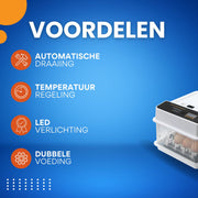 Automatische Broedmachine - Eierdraaier - Voor 15 eieren - Met LED-Verlichting