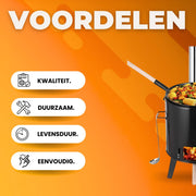 Hongaarse goulash ketel met deksel - 21L - Heksenketel driepoot - Sudderpot - Stoofoven