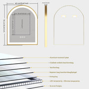 Badkamerspiegel Madrid - Met verwarming en LED verlichting - Geen condens - Spiegel voor badkamer - 90x60cm