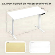 Elektrisch Sta-Bureau - Voor Thuiswerken of Kantoor - In Hoogte Verstelbaar Ergonomisch Computerbureau met USB-Oplaadpoort en Geheugenbediening - Color: 120x60cm white