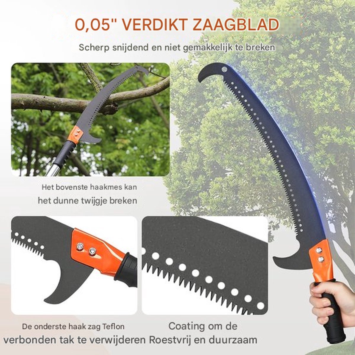 Telescopische snoeizaag PRO - Stokzaag - Heggenschaar - Handzaag - Tuingereedschap