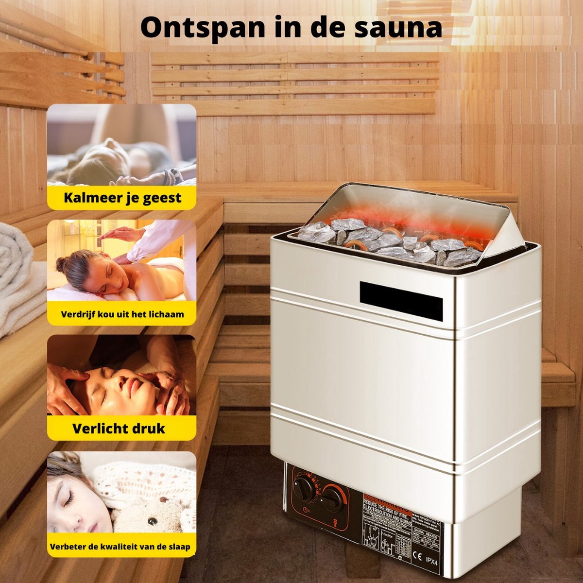 Happyment Sauna Generator - Saunacabine - Finse Sauna - Stoomcabine - Met Afstandsbediening - Sauna tent - 9Kw