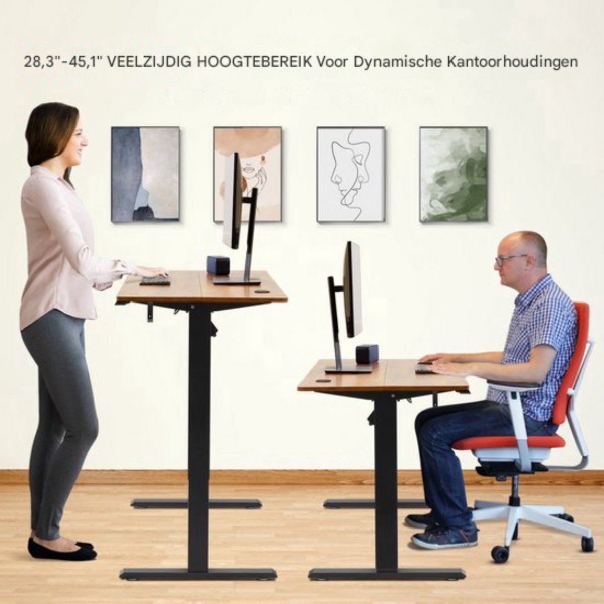 Elektrisch zit sta bureau Deluxe - Verstelbaar - 140x70cm - Voor Thuis en op Kantoor - In Hoogte Verstelbaar - Geheugenbediening