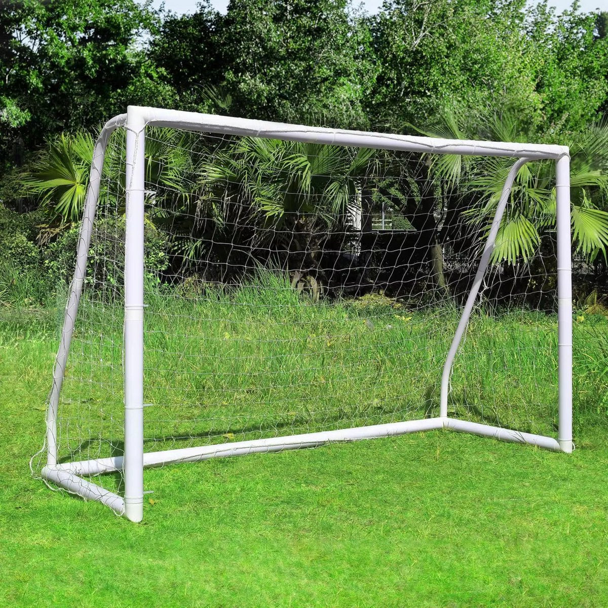 Draagbaar Voetbaldoel - Voor Kinderen & Volwassenen in de Tuin - Inclusief Weerbestendig Net & PVC-Frame - Met Grondpalen