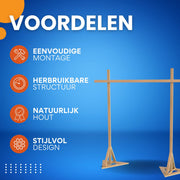 Bruiloft decoratie - Rozenboog - Buitenluifel - Versiering - Multifunctioneel voor ceremonies en feesten - Massief hout - 3x3 meter