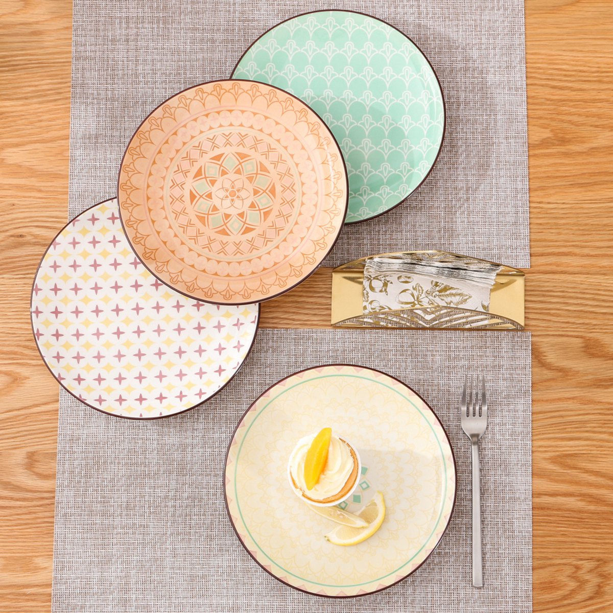 Valenza Serviesset - 4 delig - 4 persoons - Mix kleur - Dinerborden - Bordenset - Diepe borden - Ontbijtborden - Servies - Keukenservies