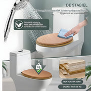 WC-bril - Toiletbril – Voor Toilet & Badkamer – Soft-Close – MDF - Houtlook