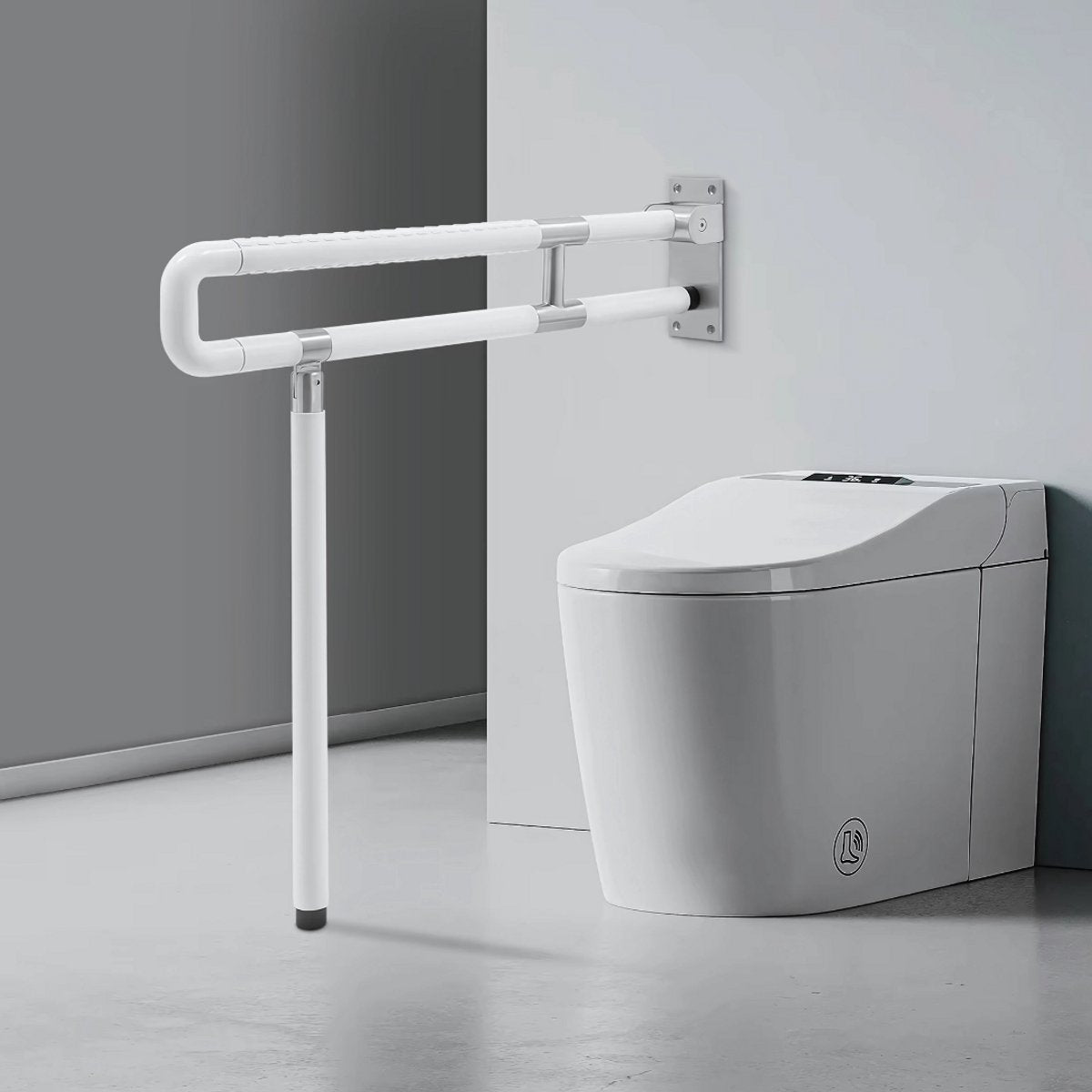 Toilet wandbeugel PRO - Opvouwbaar - Voor badkamer en toilet - Handgreep - 60cm - Steunbeugel met antislip - Ouderen- WC - 70cm