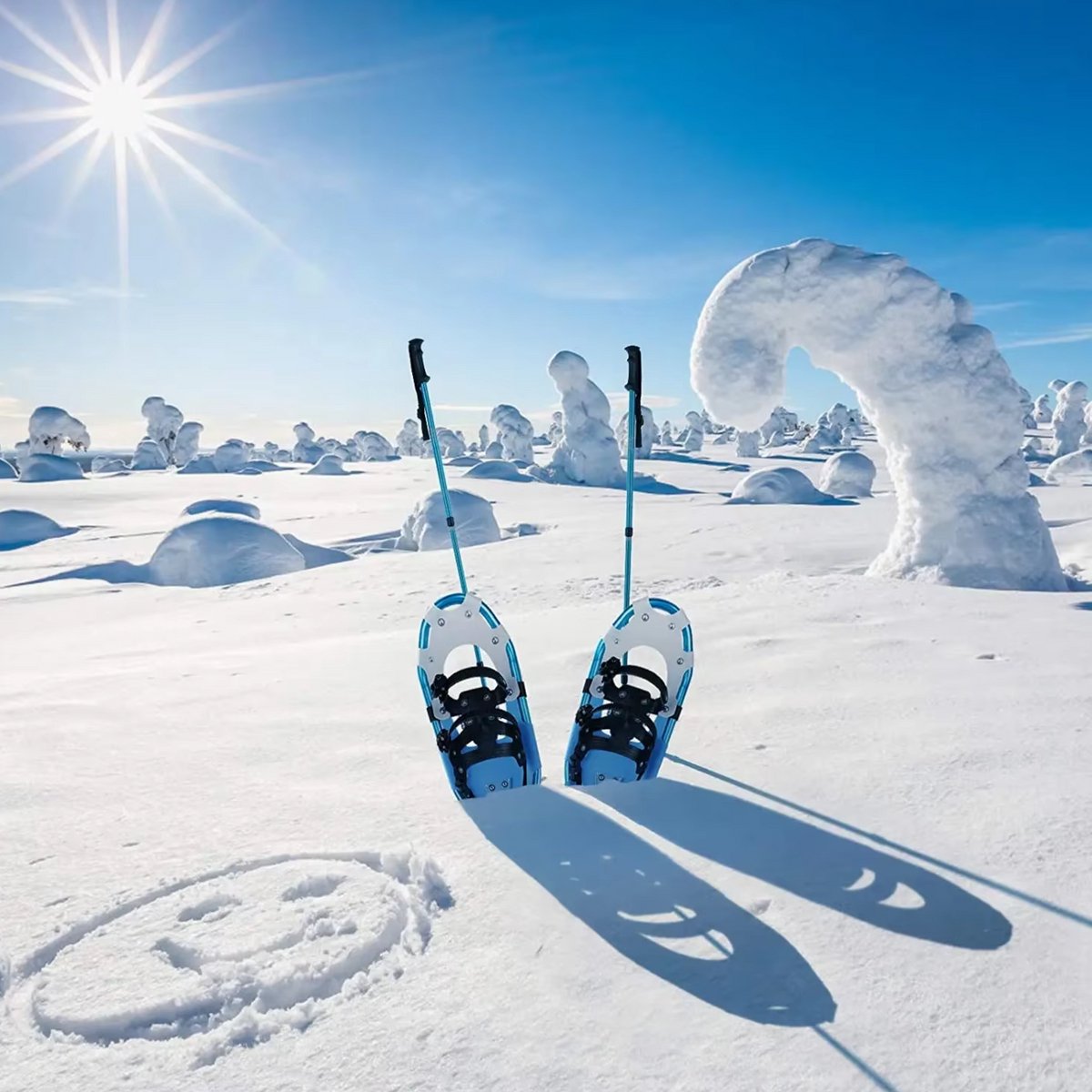 Sneeuwschoenen voor Heren, Dames & Jeugd - Maat 39-40 - Snowboots - Outdoorlaarzen - Lichtgewicht met Trekkingstokken - Aluminiumlegering, Gemakkelijk te Dragen