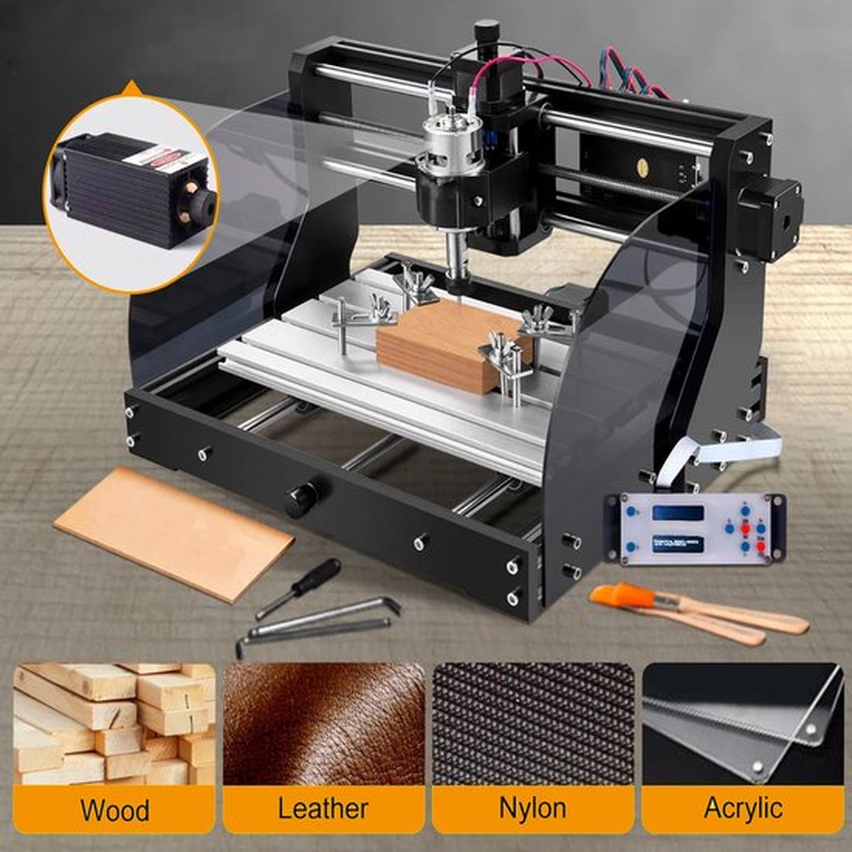 Graveermachine 5,5W - Laser Cutter - Snijder voor Hout, Aluminium en Kunststof