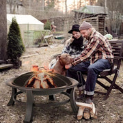 Tuin Vuurplaats - Vuurschaal - Vuurkorf - Terrashaard - Houtgestookte Stalen BBQ Grill met Mesh Vuurhaard - Ideaal voor Achtertuin, Camping & Picknick