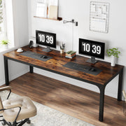 Dubbel computerbureau - Bruin - 200cm bureau - Voor 6 personen - Voor volwassenen
