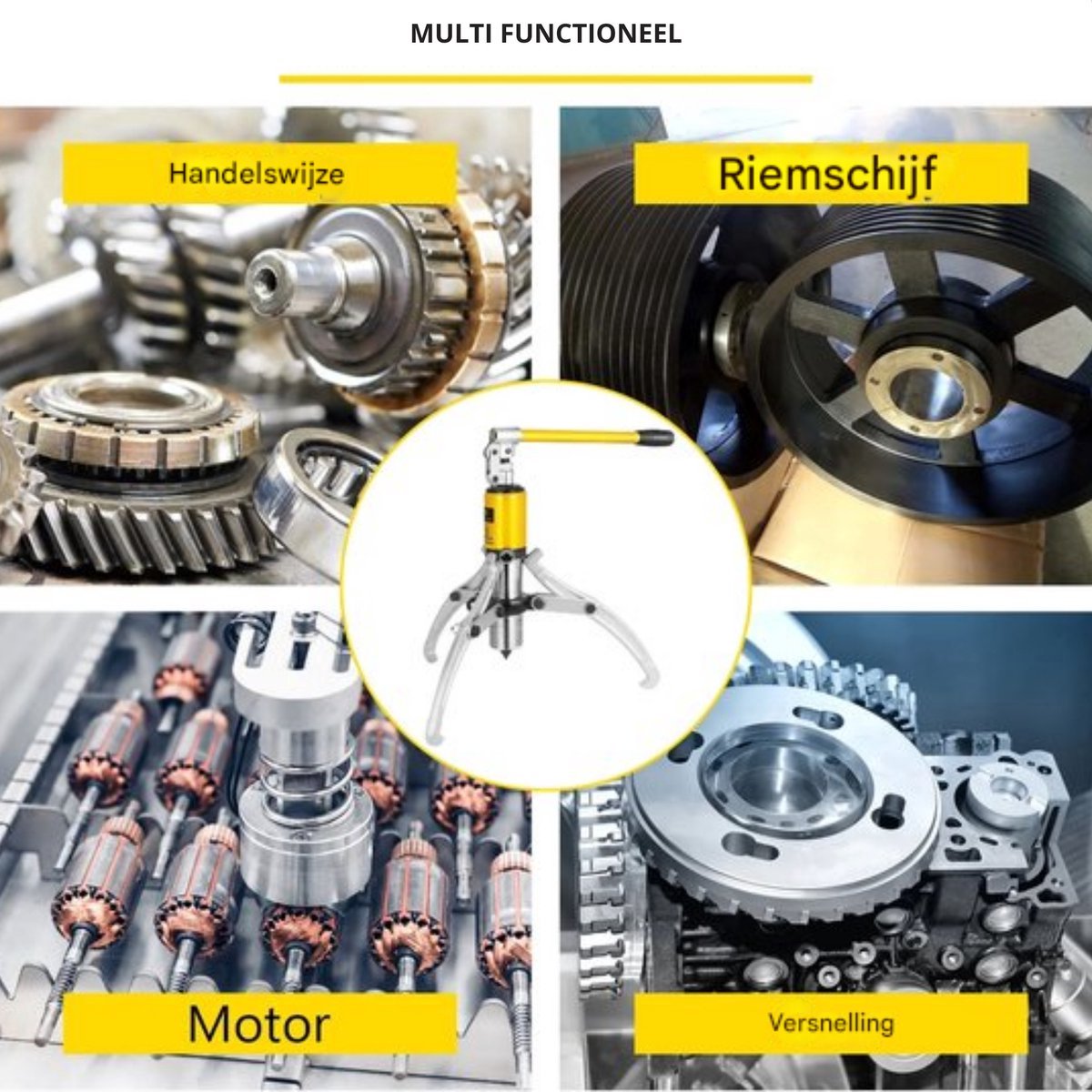 Hydraulische lagertandwieltrekker - 15T - Garage - Ideaal Voor Verstelbaar