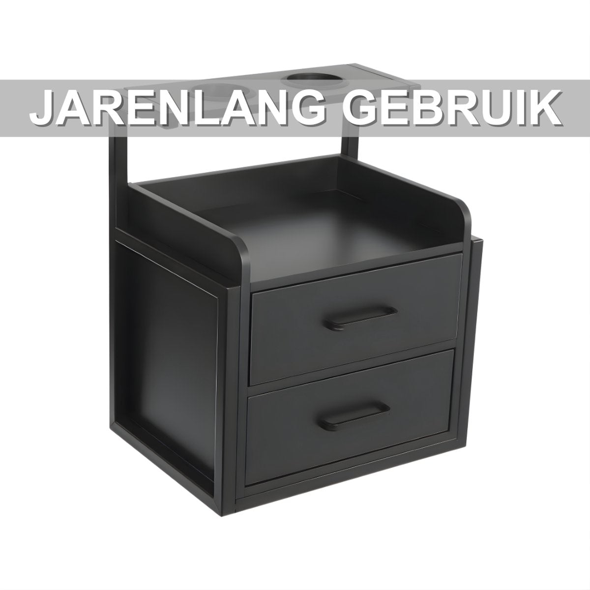 Wandkast - Hangkast - Muurkast - Opbergmeubel - Voor kapsalon - Opbergkast met wandmontage -Zwart