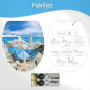 WC-bril - Toiletbril – Voor Toilet & Badkamer – Soft-Close - Zee motief