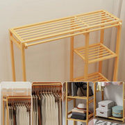 Elegante kledingkast Bamboe - Kledingrek - Goud - Met kledingroede voor hal, slaapkamer of woonkamer - 91cm