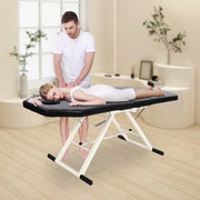Massagetafel - Behandelbank – Voor massage en schoonheidsbehandelingen – Opvouwbaar, met kussen, draagbaar – Zwart, 200–250 kg capaciteit