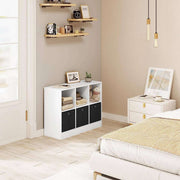 Happyment Boekenkast Bilta - Industrieel - 6 Vakken - Oak - 3 Lades - Boekenrek - Woonkamer, slaapkamer en kinderkamer - Hout - 80 x 60 x 30 cm