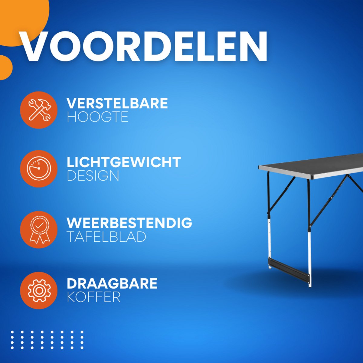 Aluminium Staal Opvouwbare Campingtafel - Voor Buiten - Dinertafel voor Tuin, Balkon, Picknick, BBQ en Familiefeest