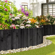 Tuin Gras Gazon Rand - Flexibele Houten Border voor Tuinhek - Tuinafboording voor Outdoor Landschap & Tuindecoratie - 203x35x1.4 Zwart