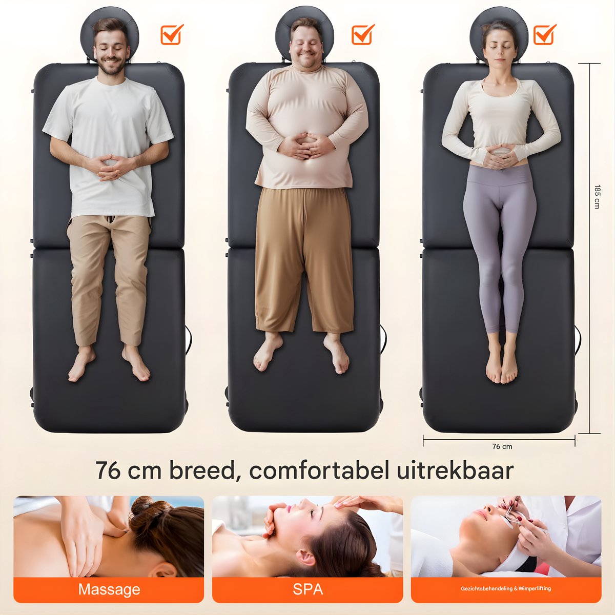 Massagetafel - Behandelbank - Voor professionele salons en tattoo-studio’s – 8-niveaus verstelbaar, met hoofdsteun en handsteun
