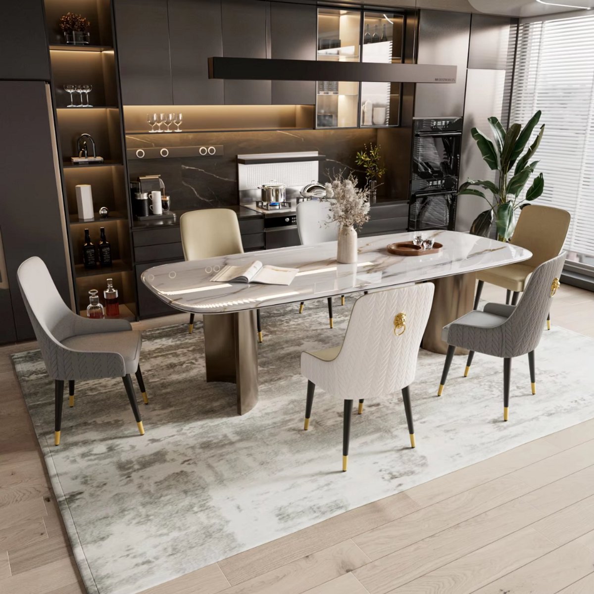 Luxe Eetkamerstoelen Paris - Set van 2 - Met Hoge Dichtheid Sponsschuim - Elegante Keuken- of Restaurantstoel - Lounge - Khaki