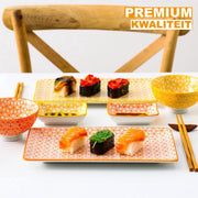 Aurora Sushi Servies Celestia - 6 delig - 2 persoons - Dinerborden - Bordenset - Diepe borden - Ontbijtborden - Servies - Keukenservies