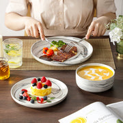 Lavish Bordenset – 18 delig- 6 persoons – Wit Keramisch – Dinerborden – Ontbijtborden