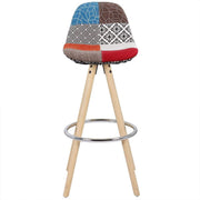 Hoge Barkruk Color - Zithoogte 75cm - Set van 1 - Keuken - Barstoelen - Met rugleuning - Linnen - Zwart frame