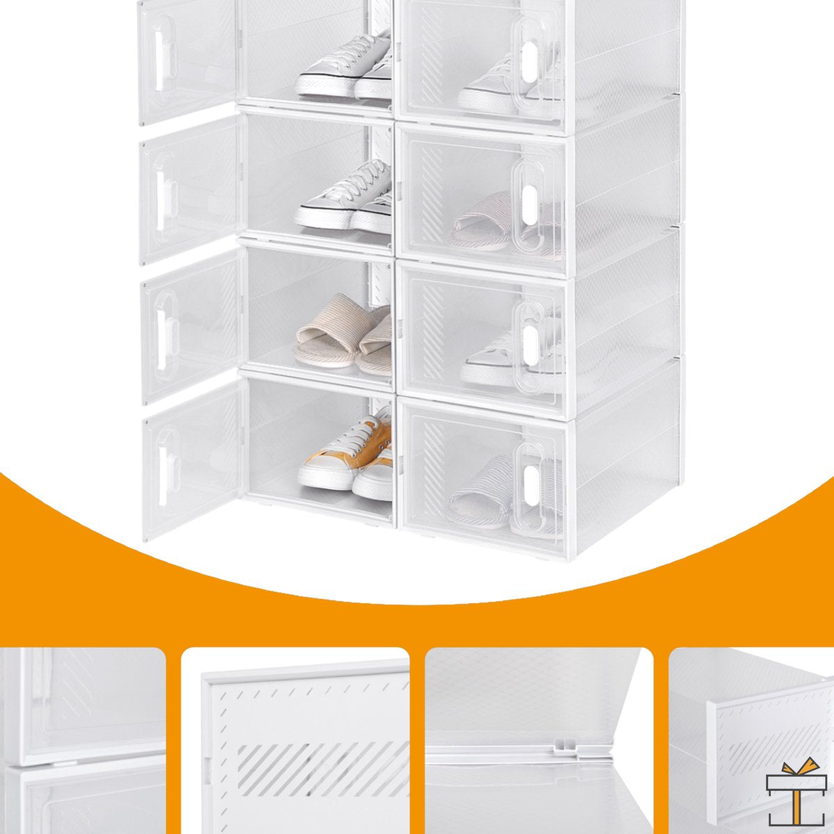 Happyment Schoenenbox PRO - 18 stuks - Transparant - Sneakerbox - Schoenendoos - Opbergsysteem - Opbergbox