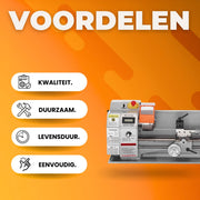 Precisie Metaal Draaibank - 800W - 17,8x40,6cm - 50-2500rpm - MT5 Spindelkegel - Voor Hobby en werkplaats