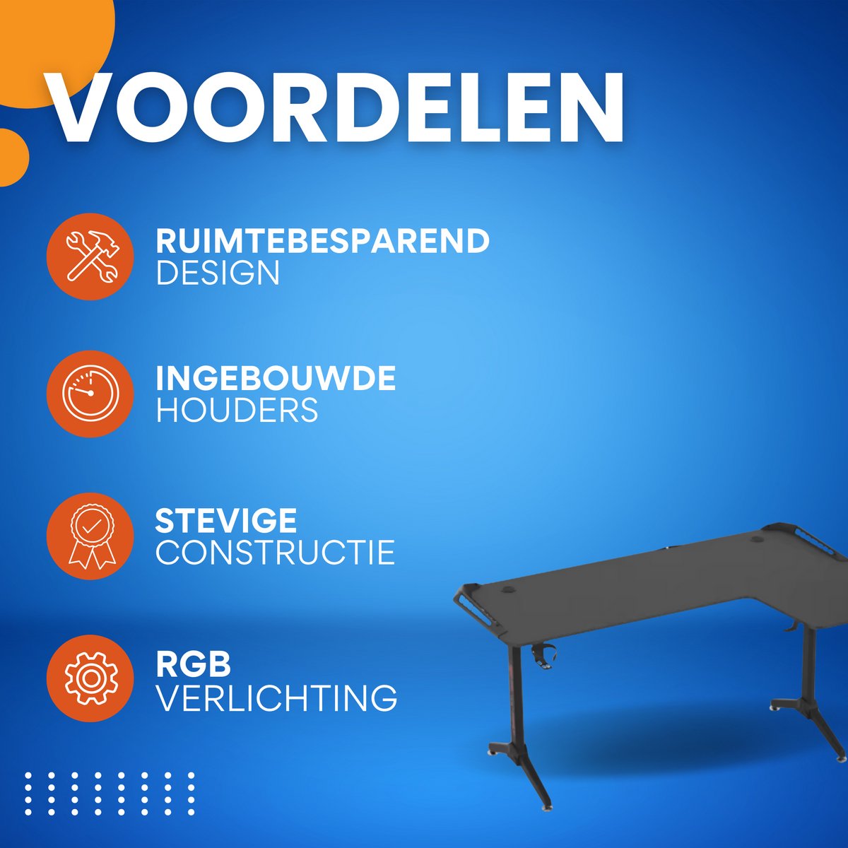 Gaming bureau Brutal - Met LED verlichting - Linker Hoekbureau - 162cm desk - Metalen poten - Bekerhouder