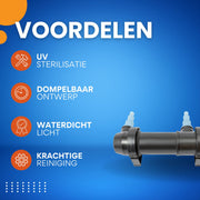 Sterilisatielamp voor Aquarium - Voor Reiniging van Aquaria & Watertanks - Dompelbaar & Waterdicht UV-Licht - Krachtige Algen- en Bacteriebestrijding