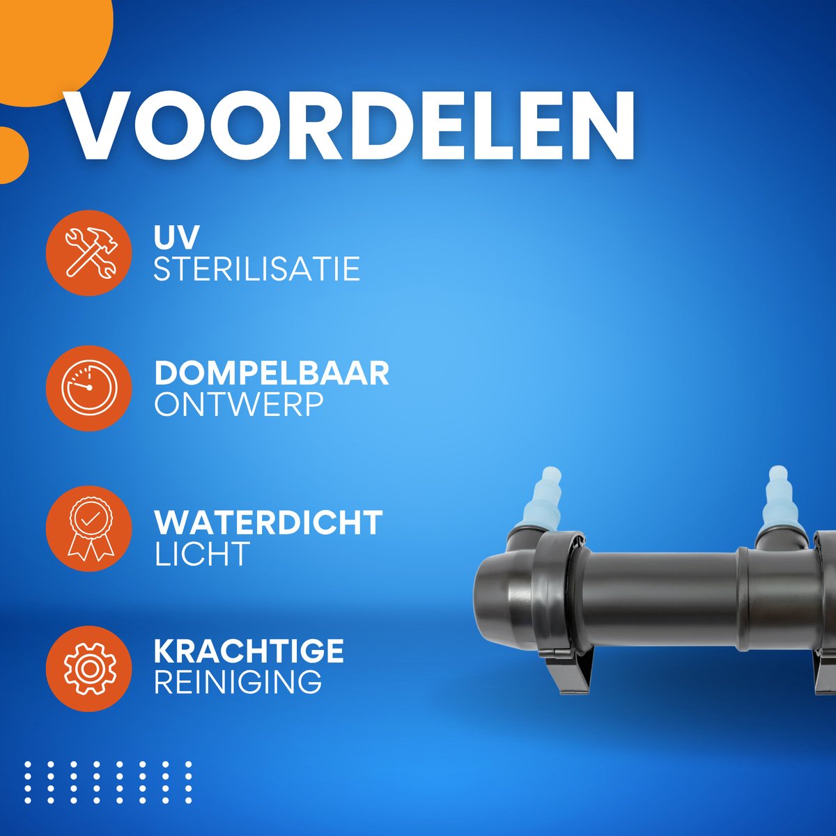 Sterilisatielamp voor Aquarium - Voor Reiniging van Aquaria & Watertanks - Dompelbaar & Waterdicht UV-Licht - Krachtige Algen- en Bacteriebestrijding