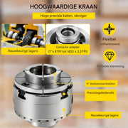 Klauwplaat - 100mm - Slijpen, frezen, draaien - Hout en metaal - 4 kaken - Zelfcentrerend Bankschroef