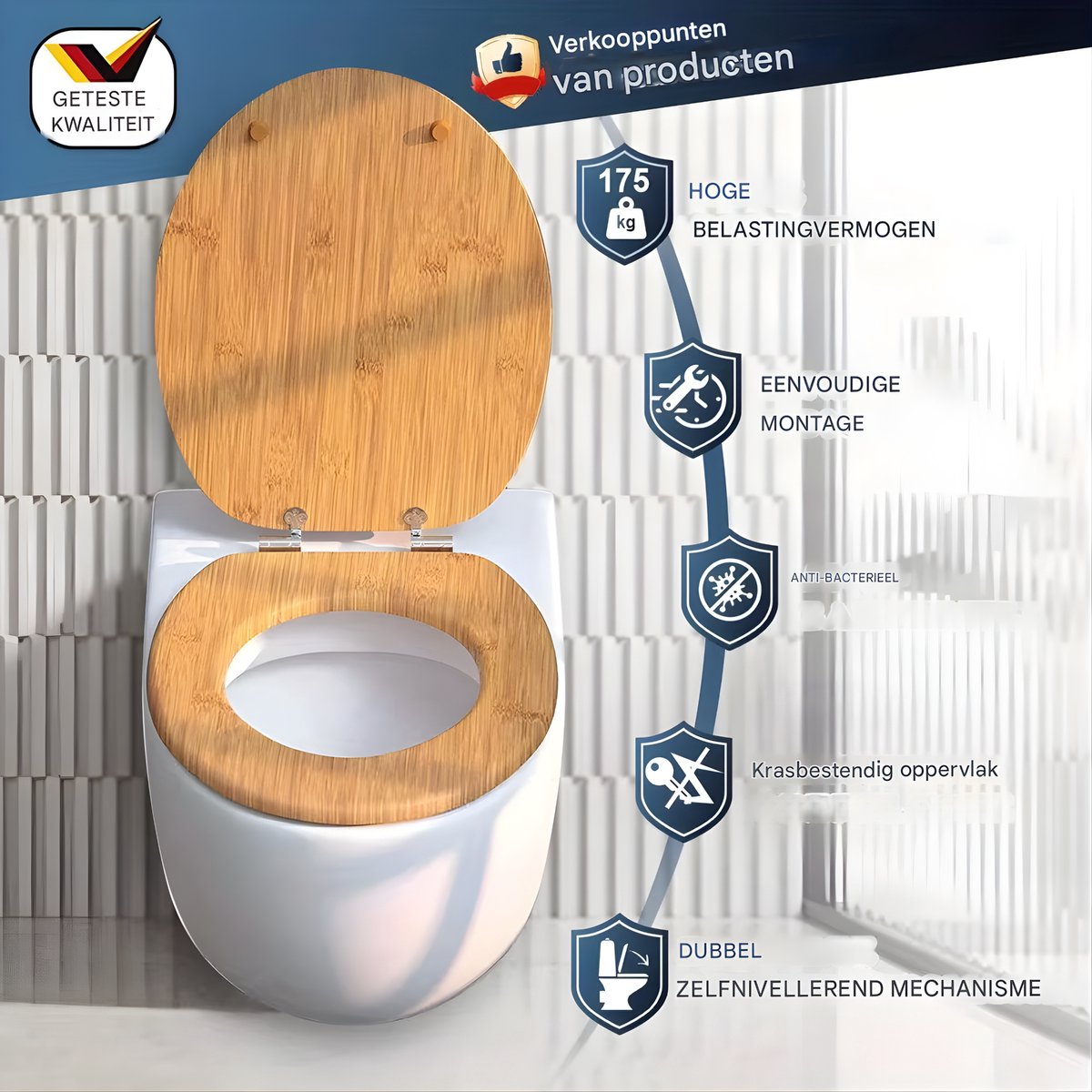 WC-bril - Toiletbril – Voor Badkamer & Toilet – Soft-Close – Comfortabele Toiletbril